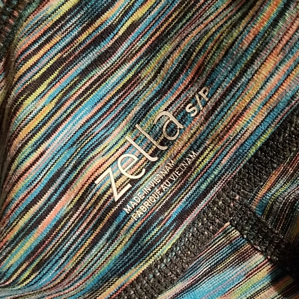 Zella blue stripe yoga workout capris size sm - Picture 5 of 5